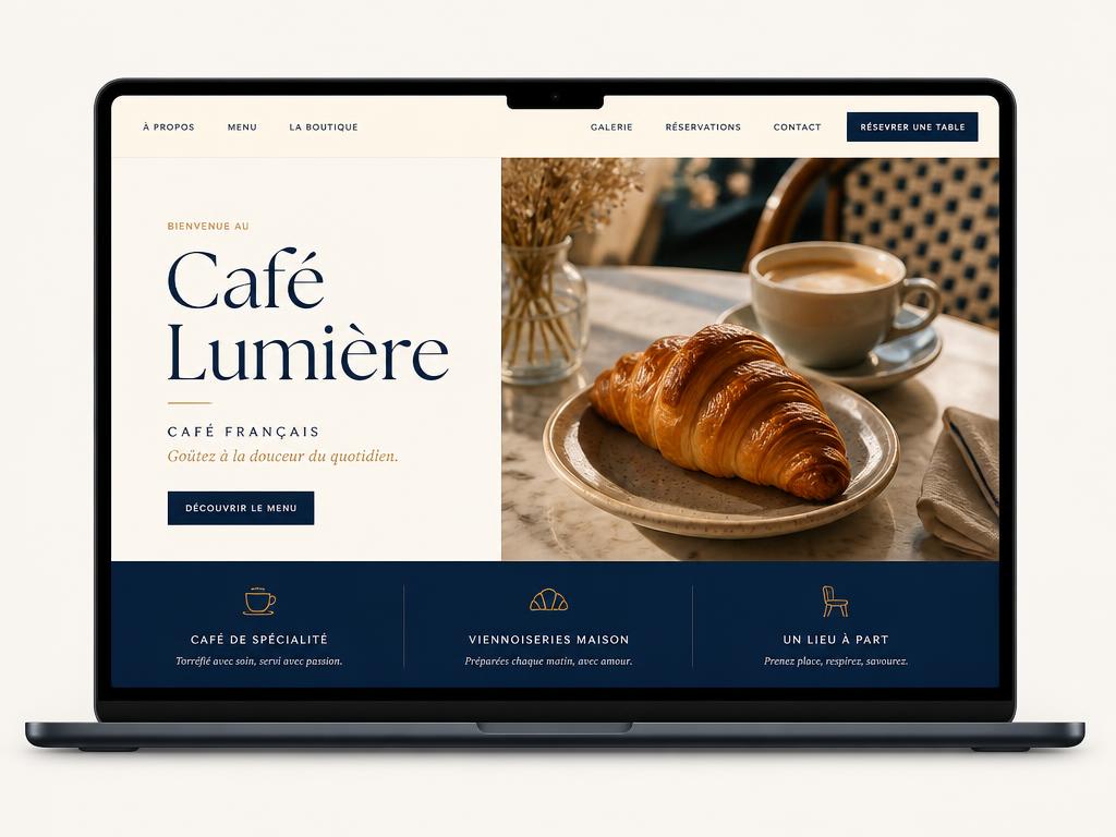 Concept website design for Café Lumière